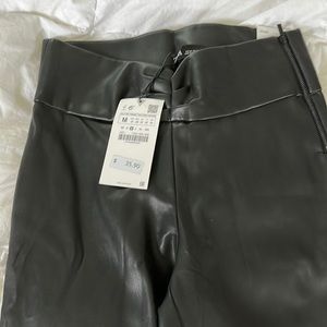 Faux leather black leather Zara pants. Never worn with tags